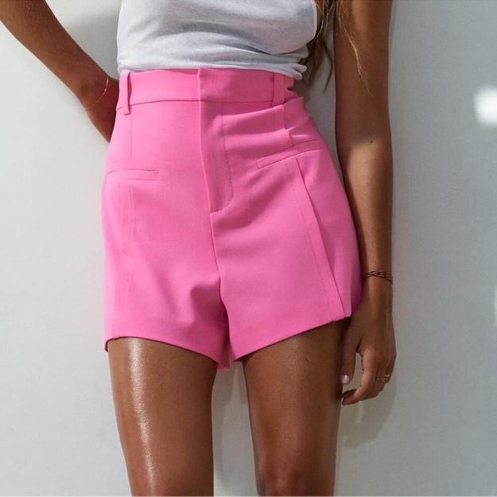 Zara High-Waisted Pink Shorts - Size Small